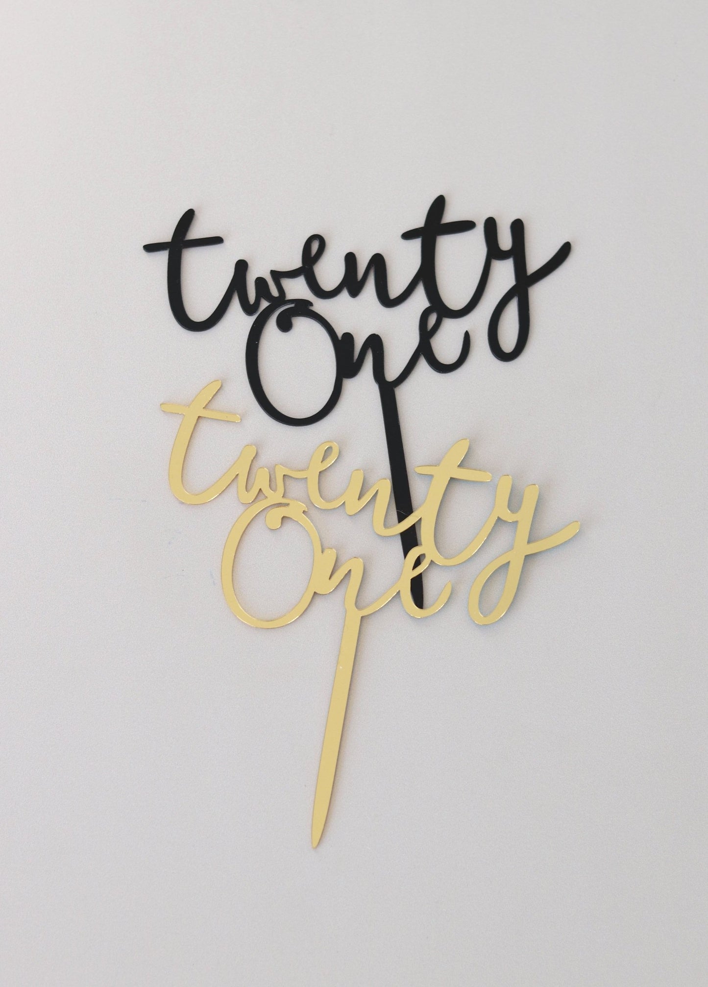 Acrylic Script Age Topper (twenty one)