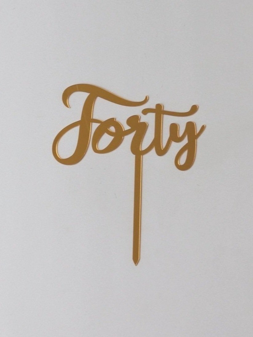 Acrylic Script Age Topper (forty)