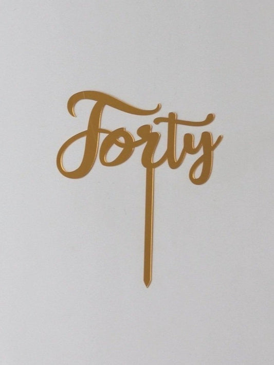 Acrylic Script Age Topper (forty)