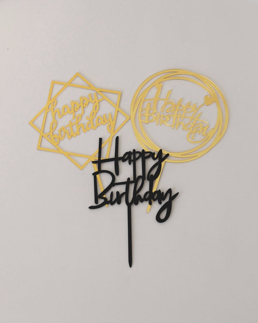 Acrylic Happy Birthday Toppers (assorted)