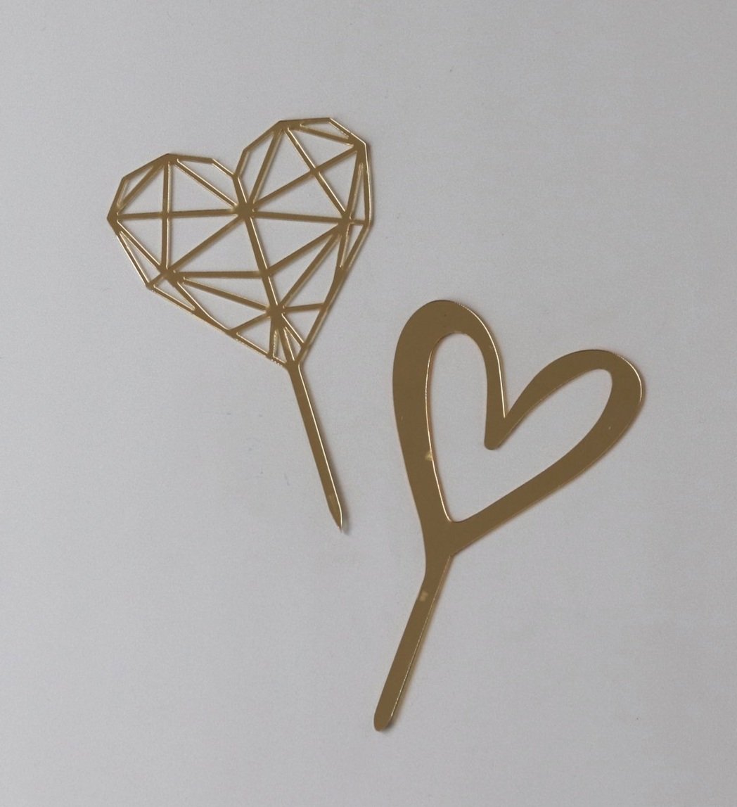 Acrylic Heart Cake Topper (assorted)