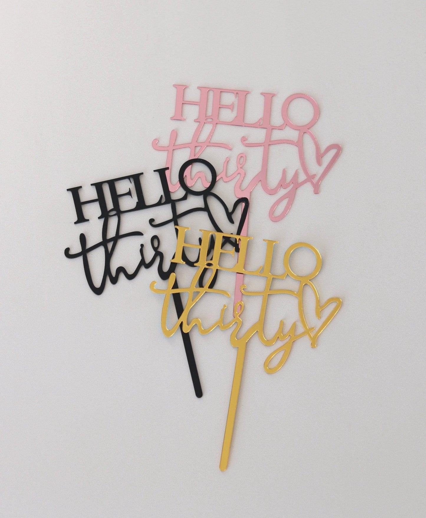 Acrylic Script Age Topper (hello thirty)