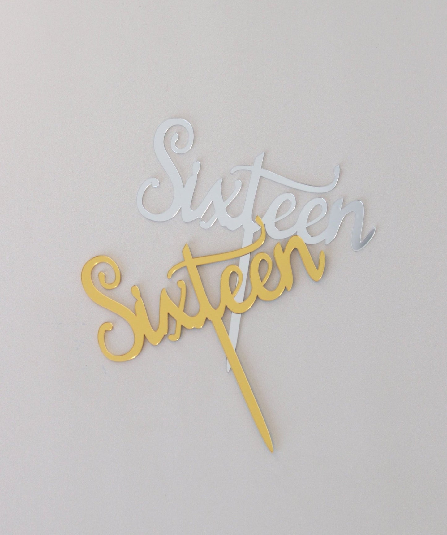 Acrylic Script Age Topper (sixteen)