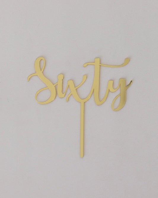 Acrylic Script Age Topper (sixty)